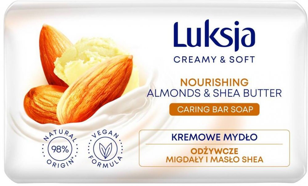 Mydło w kostce Luksja Almond, migdały i masło shea, 90g