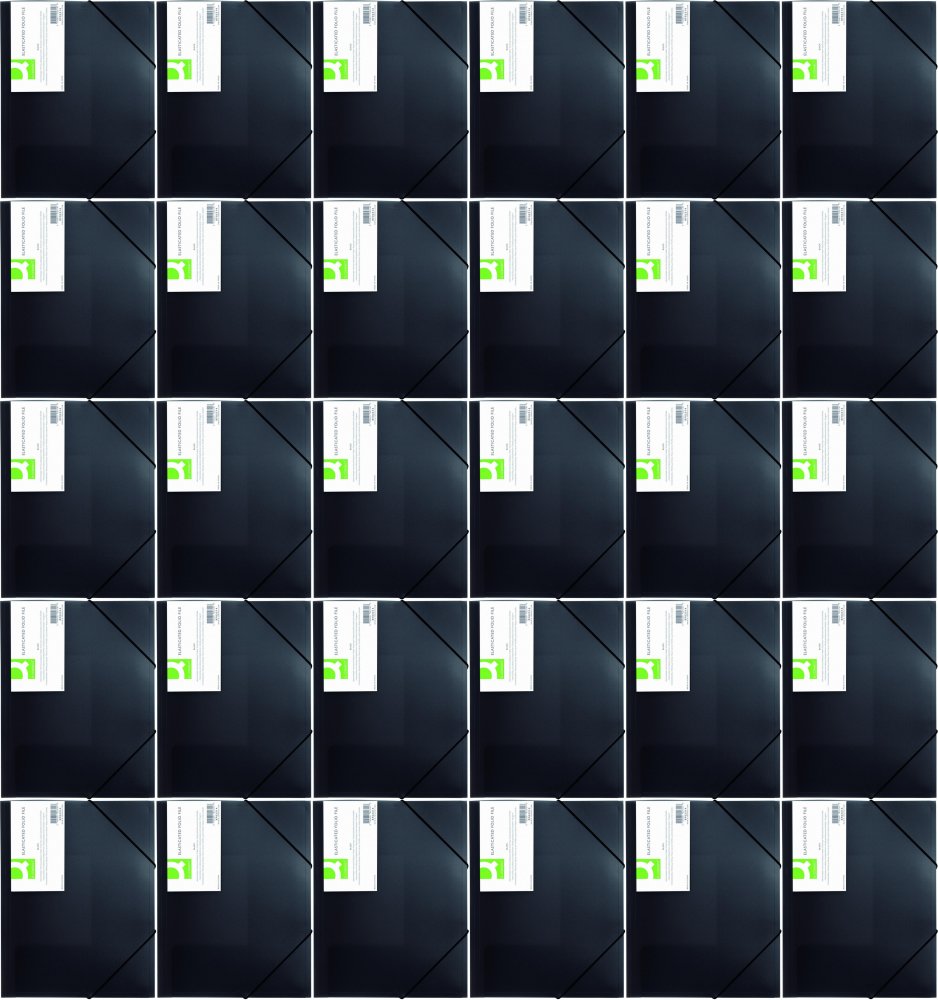 48x Teczka z gumką Q-connect, A4, plastikowa, 3-skrzydłowa, transparentny czarny