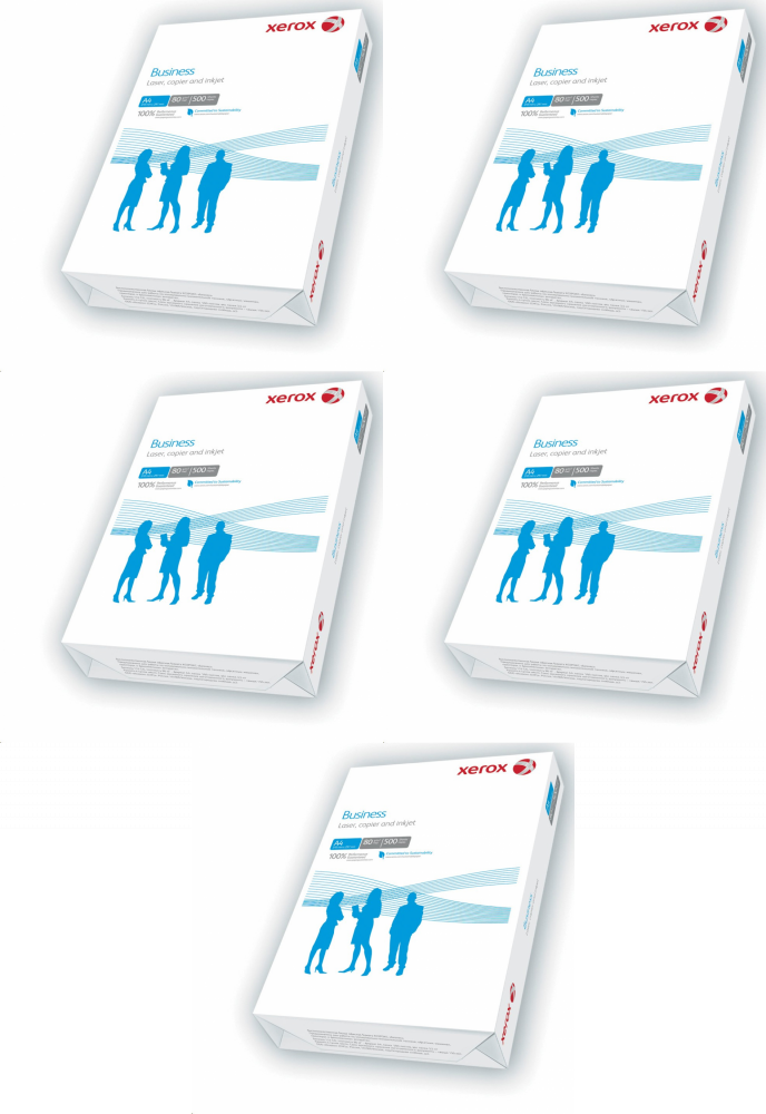 5x Papier ksero Xerox Business, A4, 80g/m2, 500 arkuszy, biały