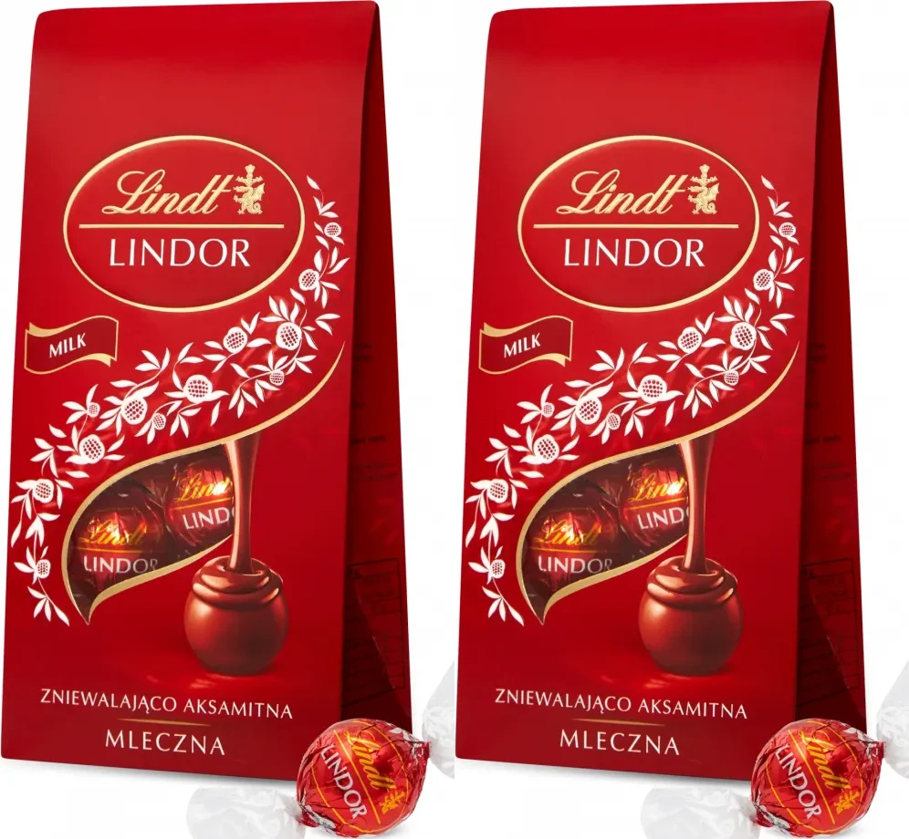 2x Praliny Lindt Lindor Milk, czekoladowy z nadzieniem, 100g
