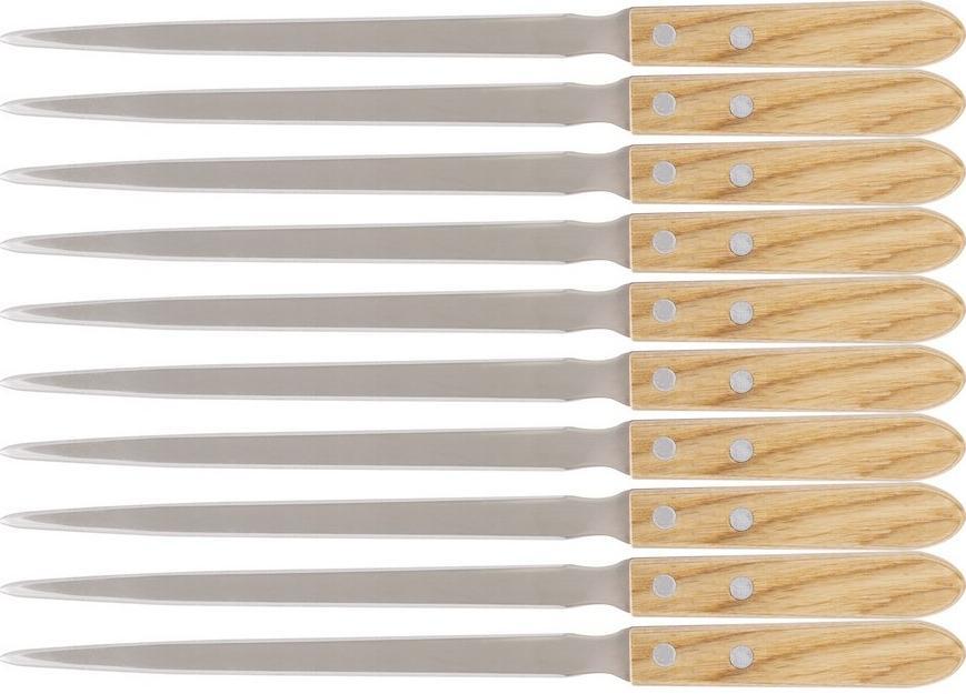 10x Nóż do kopert z drewnianą rączką D.Rect, 15cm, brązowy