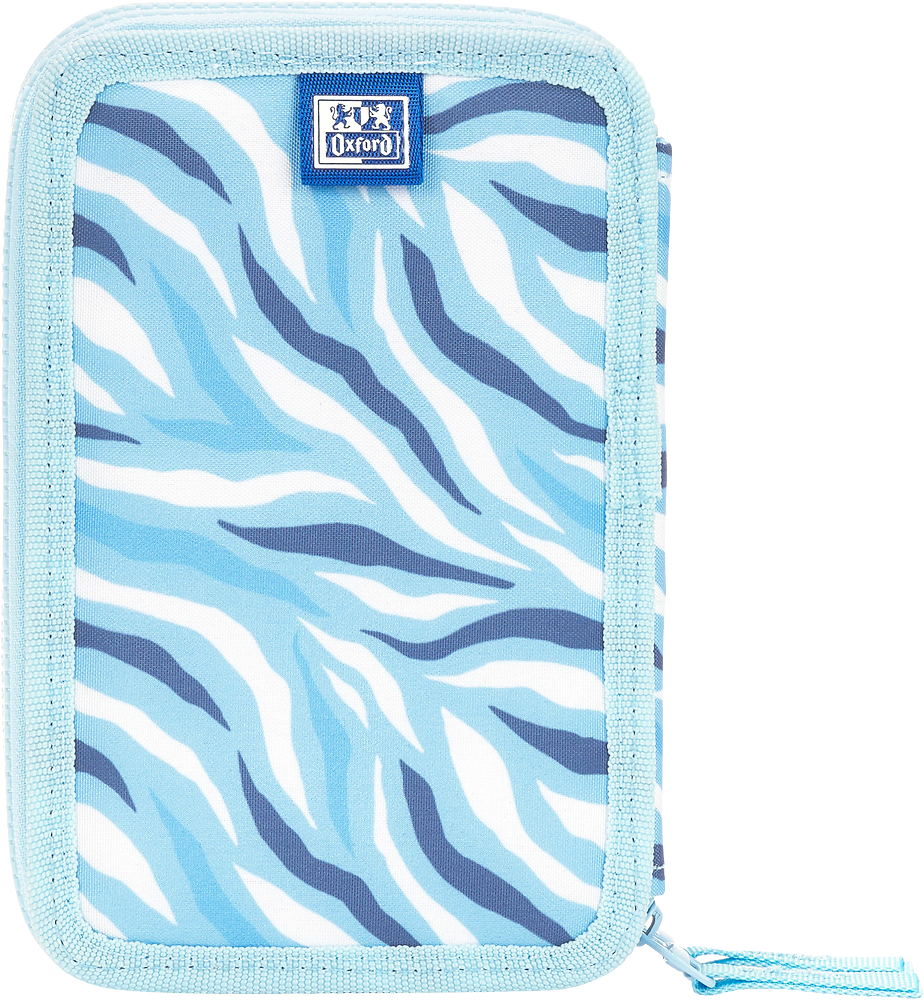 Piórnik 2-komorowy Oxford Kids, bez wyposażenia, 20x13x5cm, poliester, niebieski