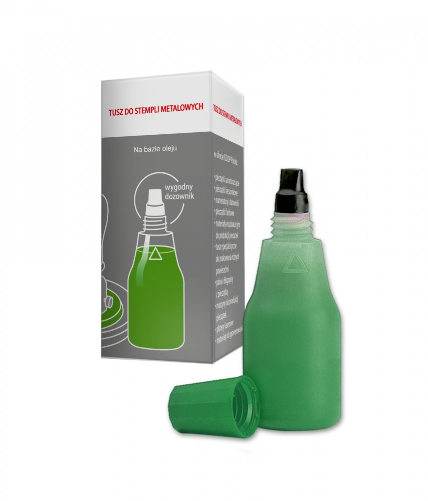Tusz do stempli metalowych Colop, 25ml, zielony