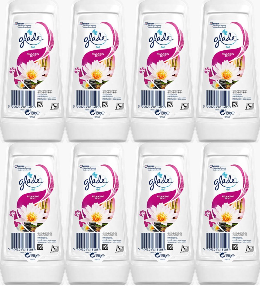 8x Odświeżacz powietrza Glade by Brise, japoński ogród, żel, 150g