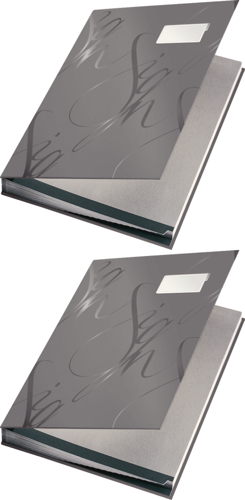 2x Teczka do podpisu Leitz, A4, 18 kartek, szary