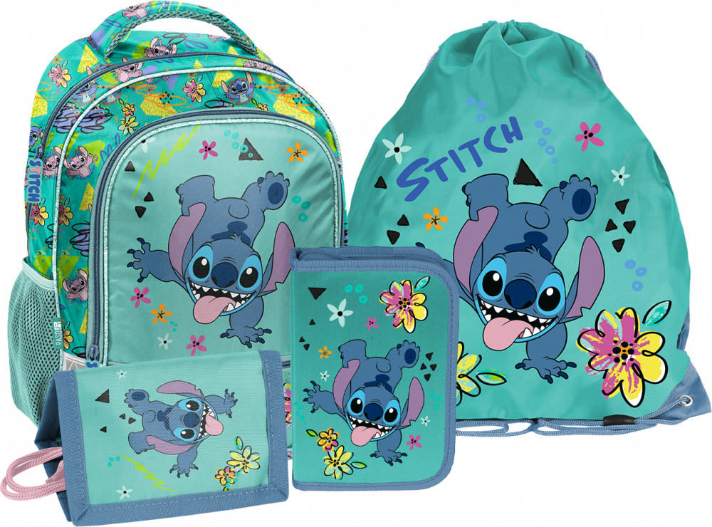 Zestaw: Plecak + piórnik + worek na buty + portfel Paso Disney Stitch