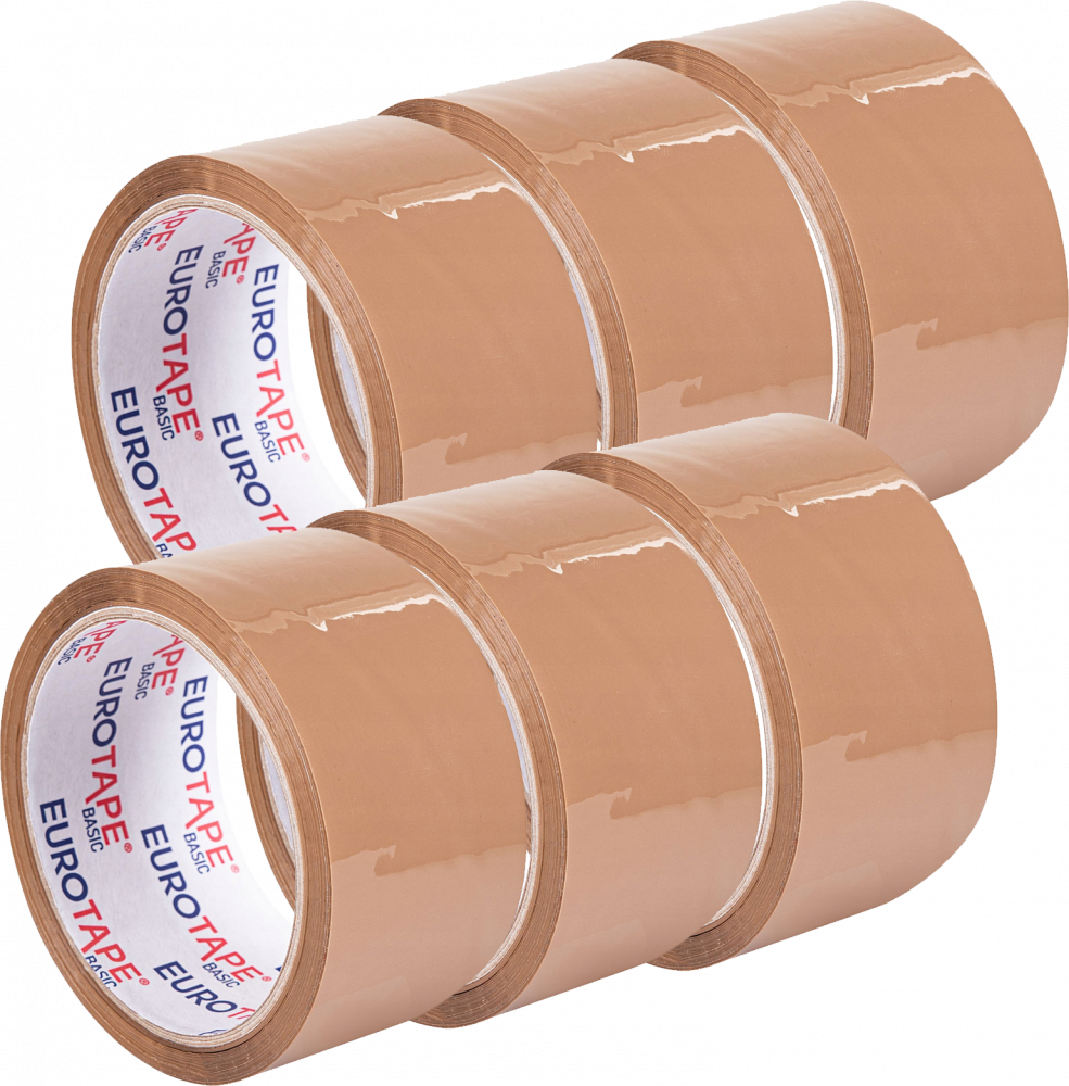 6x taśma pakowa, Dalpo, akrylowa, 48mm x 45m, brązowy