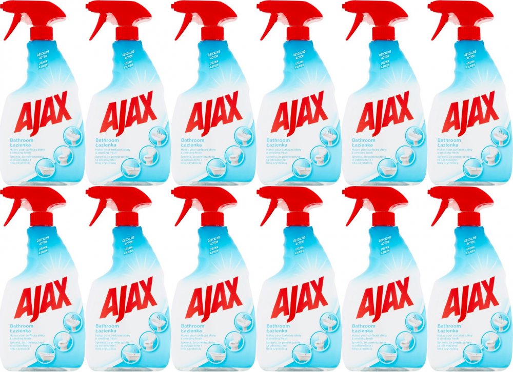 12x Płyn do czyszczenia łazienek Ajax, 750ml