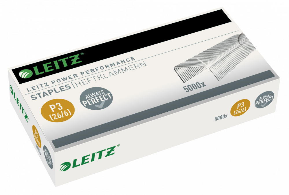 Zszywki Leitz Power Performance , 26/6 (P3), 5000 sztuk, srebrny