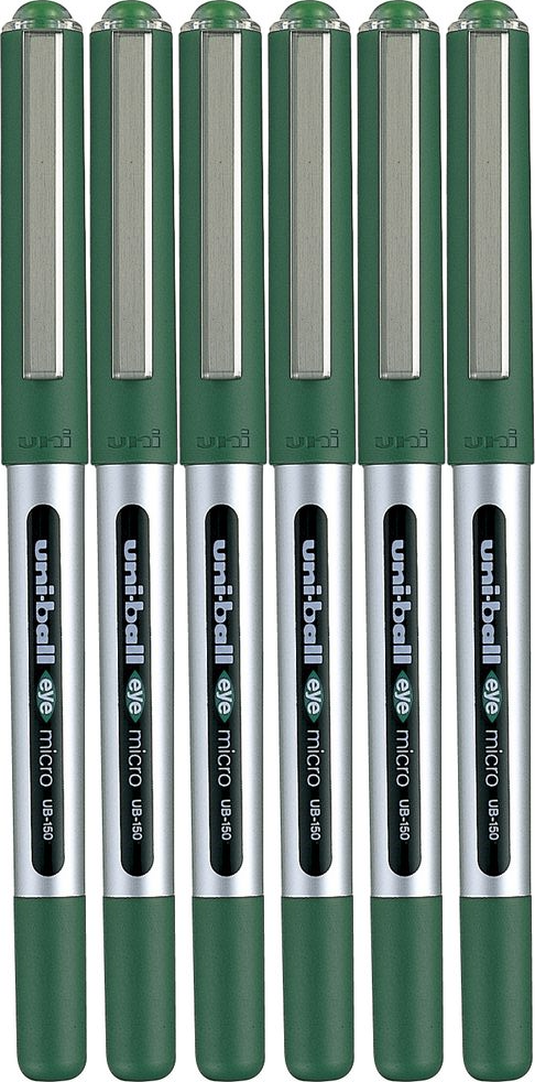 6x Pióro kulkowe Uni, UB-150, 0.5mm, zielony