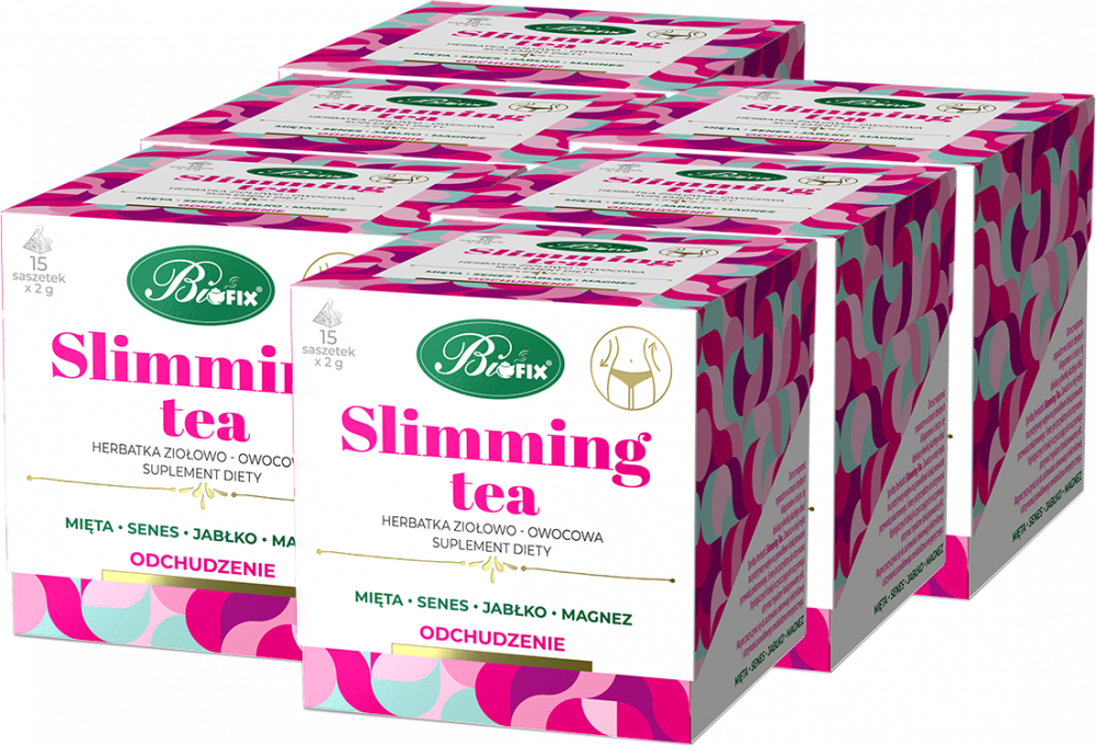 6x Herbata funkcjonalna w torebkach Bifix Slimming Tea, 15 sztuk x 2g