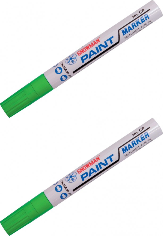 2x Marker olejowy Snowman, gruby, okrągła, zielony