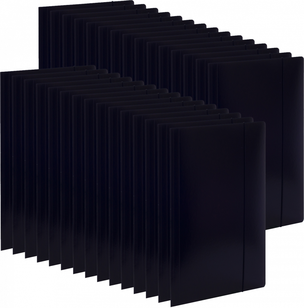 30x Teczka kartonowa z gumką VauPe Economy, A4, 380 g/m2, 20 mm, czarny