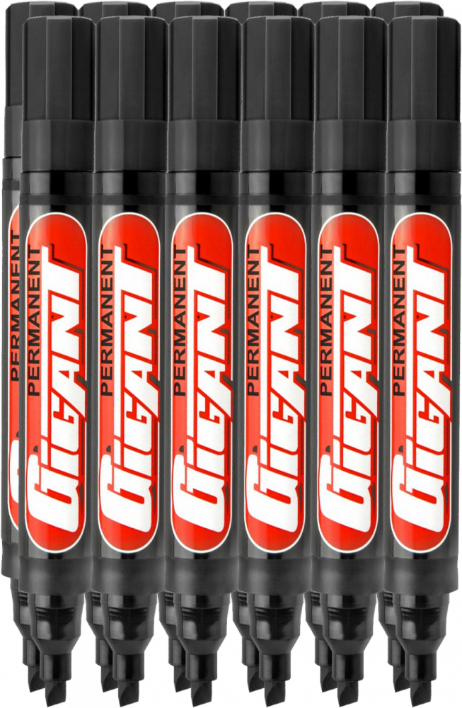 12x Marker permanentny Kamet, Gigant, ścięta, 5.5mm czarny