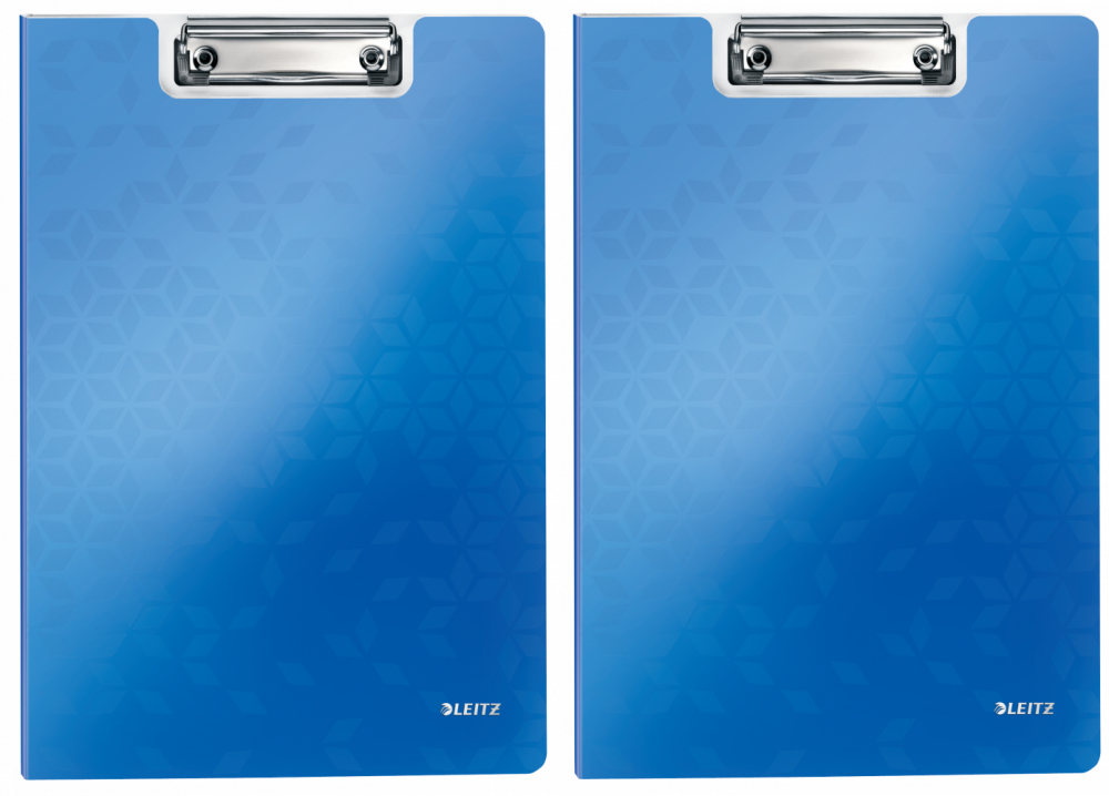 2x Clipboard Leitz Wow, z okładką, A4, niebieski