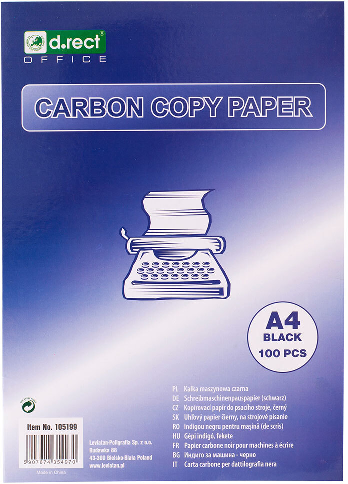 Kalka maszynowa D.Rect, A4, 100 arkuszy, czarny