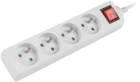 Listwa zasilająca Lanberg, 1.5m, 4 gniazda, biały