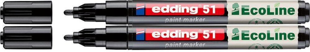 2x Marker olejowy edding 51 EcoLine, okrągła, 1-2mm, czarny