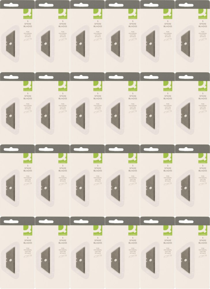 24x Ostrza wymienne do noża tapicerskiego Q-Connect, 19x60mm, 5 sztuk, srebrny