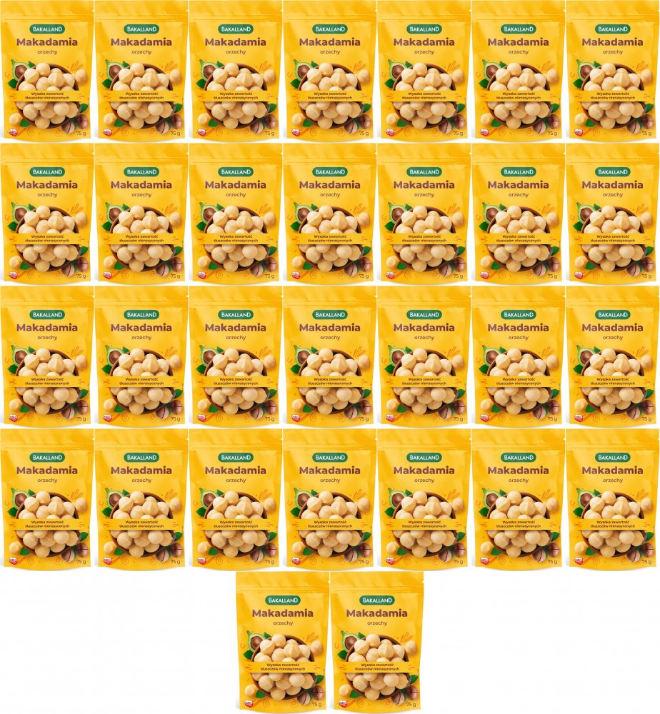30x Orzechy makadamia Bakalland, 75g