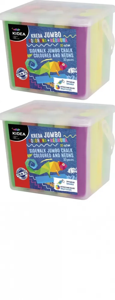2x Kreda Kidea Jumbo, 20 sztuk, mix kolorów
