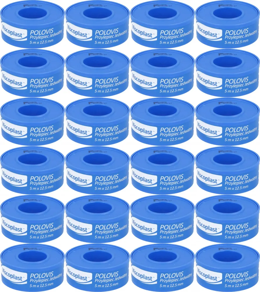 24x Plaster w rolce Viscoplast Polovis Plus, 12.5mmx5m, biały