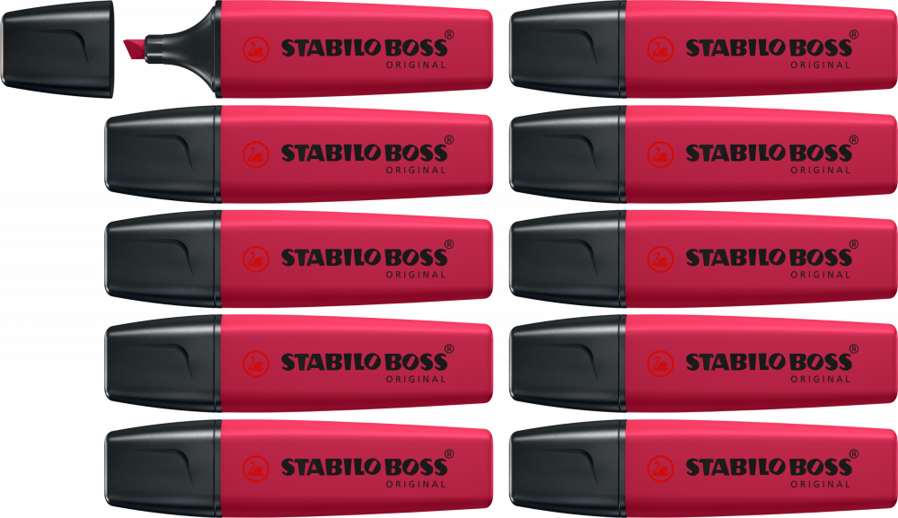 10x Zakreślacz Stabilo Boss Original NatureCOLORS Wildflowers, ścięta, burgund