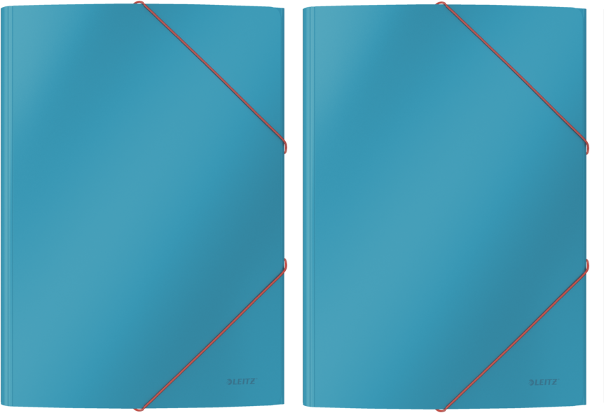 2x Teczka kartonowa z narożną gumką Leitz Cosy, A4, 5mm, niebieski