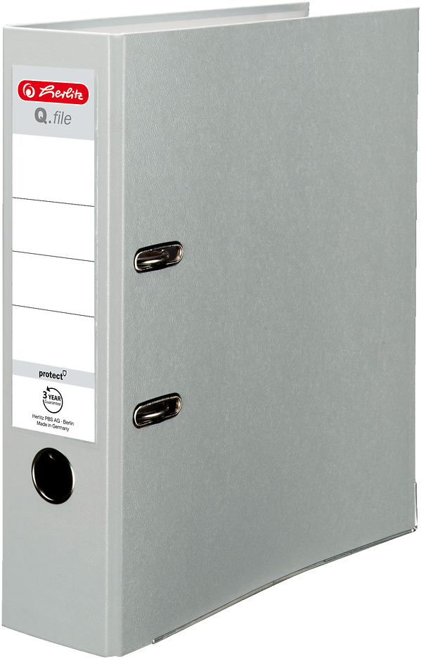Segregator A4 Herlitz Q.file, 80mm, szary