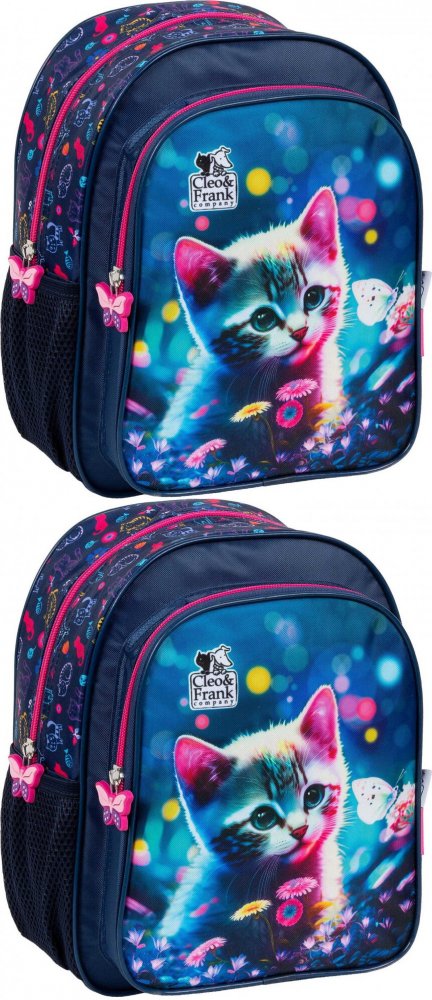 2x Plecak dla przedszkolaka Cleo&Frank (Kot), 9l, 29x23x14cm
