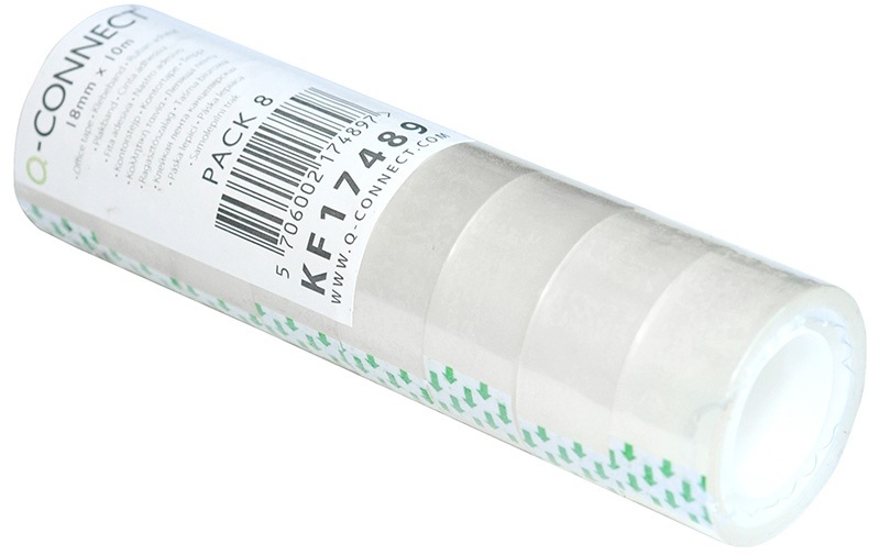 Taśma klejąca Q-Connect, 18mmx10m, 8 sztuk, przezroczysty