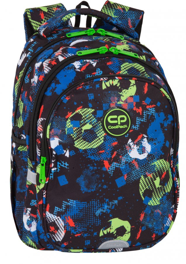 Plecak szkolny CoolPack Jerry Football Blue, dwukomorowy, 21l, 39x28x15cm