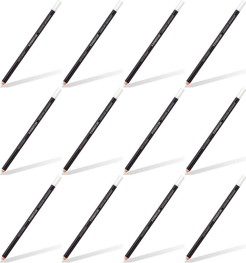 12x Kredka wodoodporna Staedtler Glasochrom, 1 sztuka, biały
