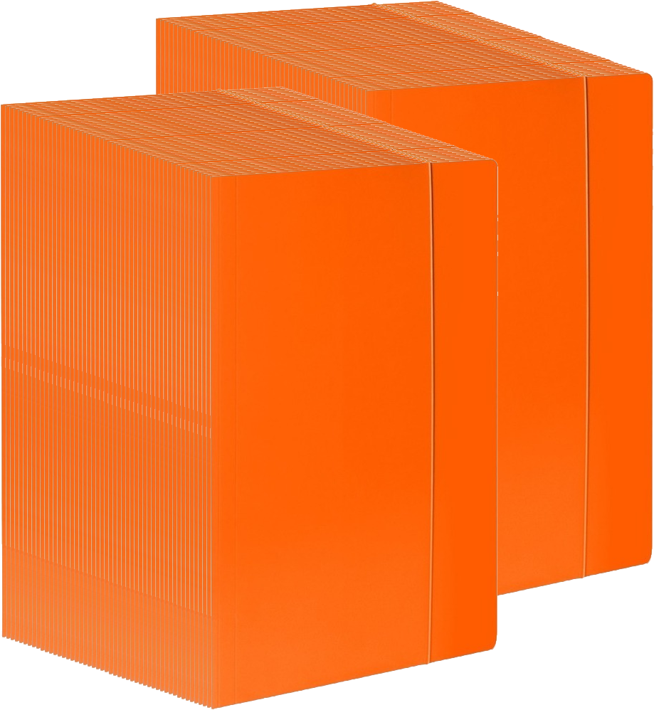 100x Teczka kartonowa z gumką lakierowana Barbara, A4, 3mm, pomarańczowy