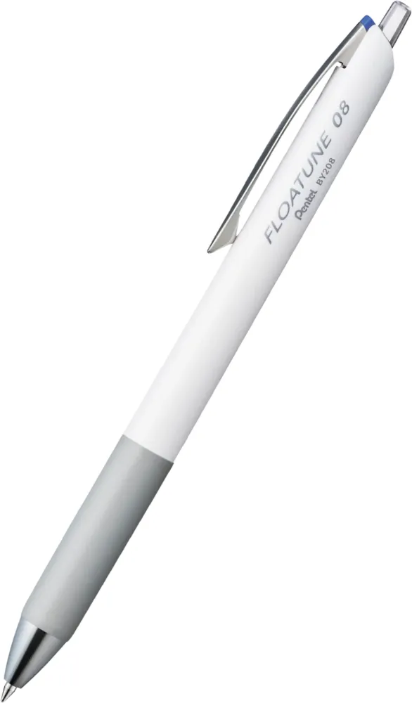 Pióro kulkowe automatyczne Pentel Floatune BY208, 0.8mm, biało-szara obudowa, wkład niebieski
