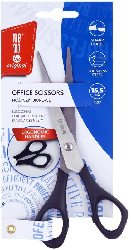 Nożyczki biurowe MemoBe, 15.5cm, czarny