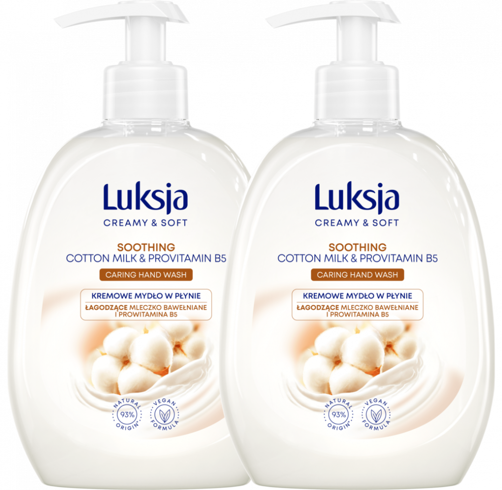 2x Mydło w płynie Luksja, kremowy, 500ml