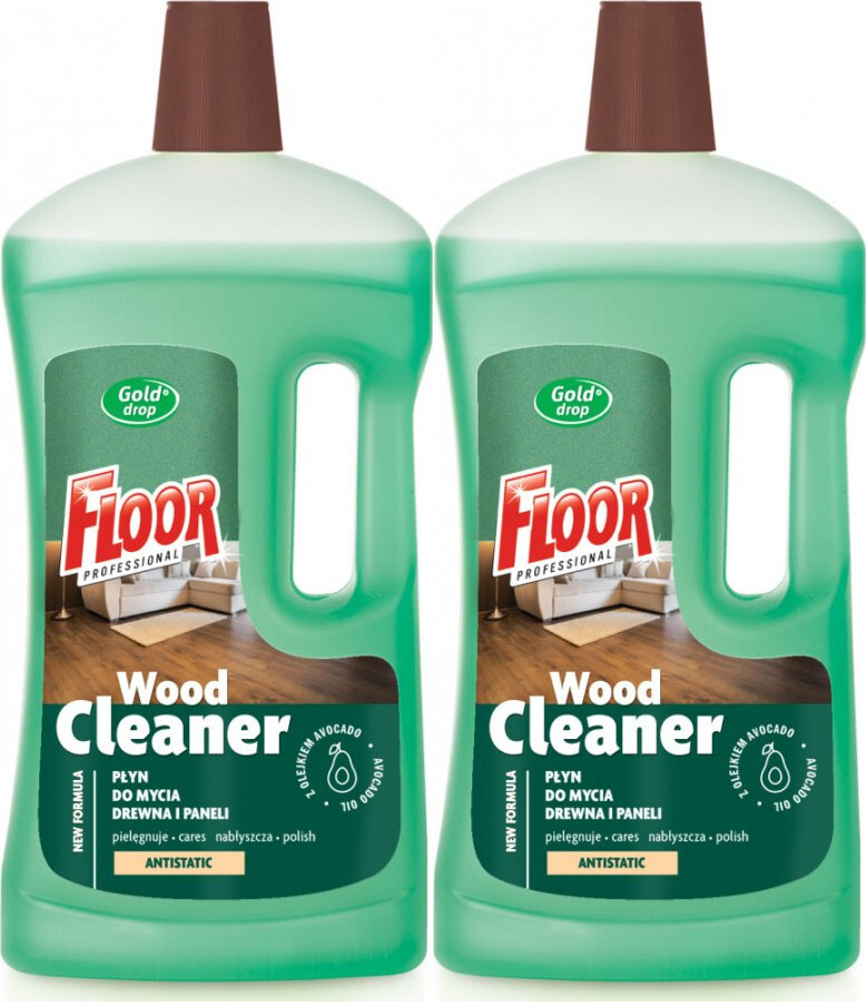 2x Płyn do mycia drewna i paneli Floor Professional Gold Drop, z olejkiem z avocado, 1l