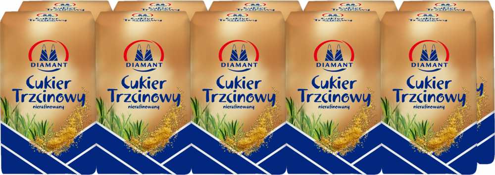 10x Cukier trzcinowy nierafinowany Diamant, sypki, 1kg