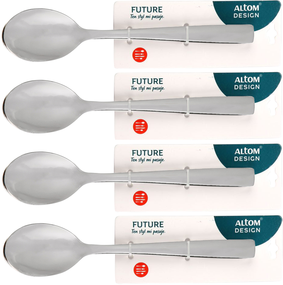 4x łyżki Altom Design Future, 3 sztuki, blister, srebrny