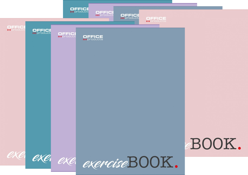 8x Zeszyt w linie Office Products, A5, 80 kartek, mix kolorów