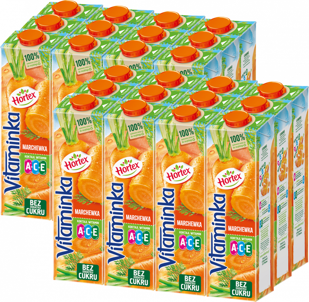 24x Sok marchewkowy Hortex Vitaminka, karton, 1l