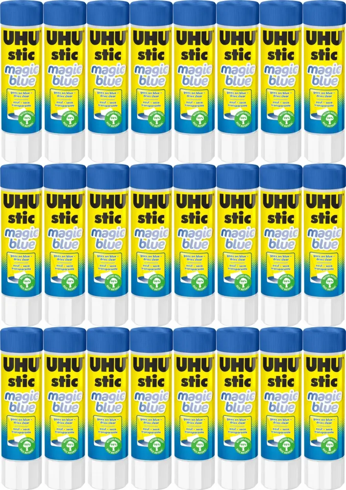 24x Klej w sztyfcie UHU Magic, znikający, 8.2g