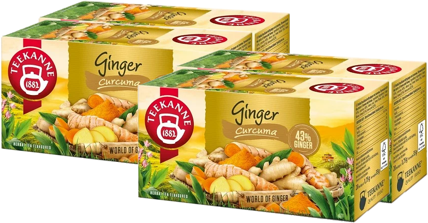 4x Herbata ziołowa w torebkach Teekanne Ginger Curcuma, imbir i kurkuma, 20 sztuk x 1.75g
