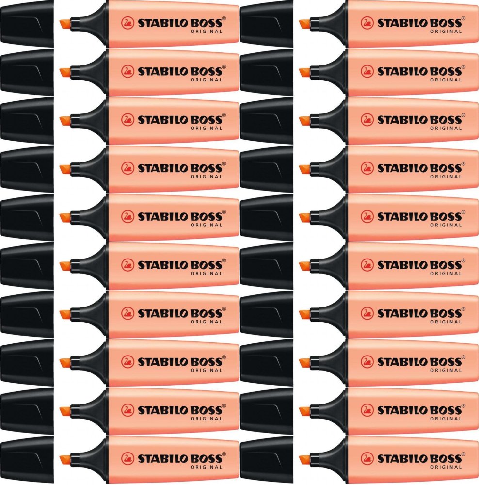 20x Zakreślacz Stabilo Boss Original, ścięta, pastelowy pomarańczowy