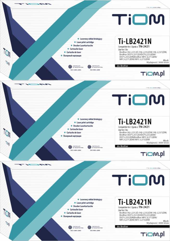 3x Toner Tiom Ti-LB2421N (TN-2421), 3000 stron, black (czarny)