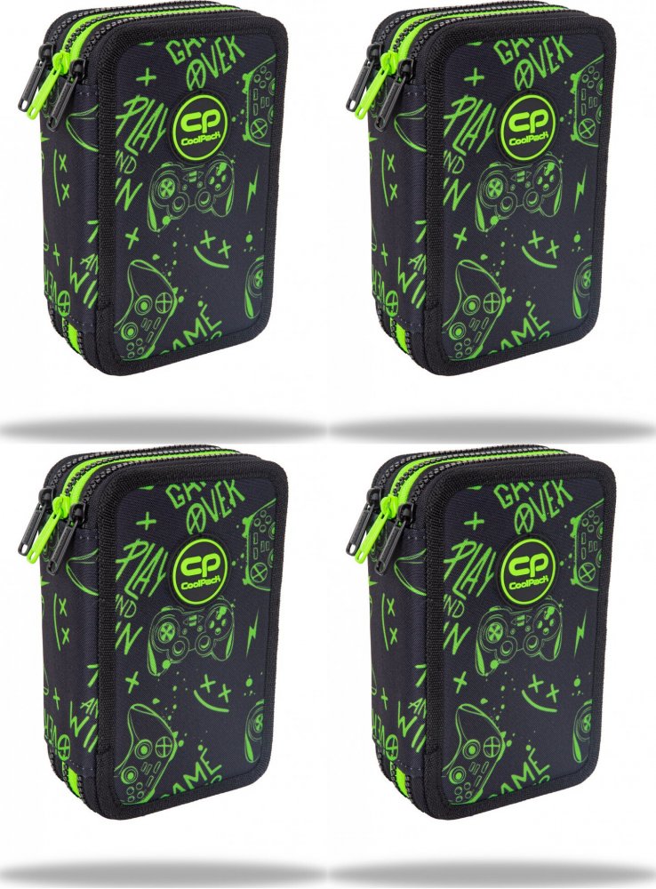 4x Piórnik szkolny CoolPack Jumper 3 Game Night, 3-komorowy, z wyposażeniem