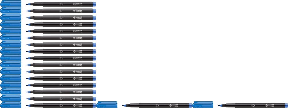 20x Marker permanentny MemoBe OHP MM252 M, okrągła, 1-1.5mm, niebieski