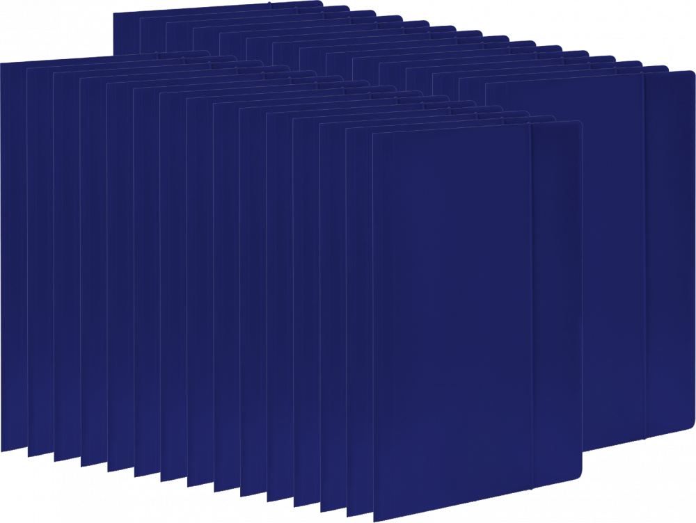 30x Teczka kartonowa z gumką VauPe Economy, A4, 380 g/m2, 20 mm, granatowy
