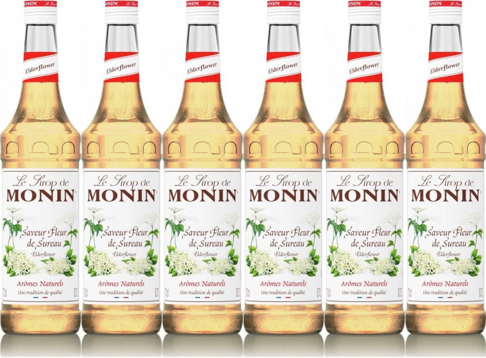 6x Syrop Monin Elder Flower, kwiat czarnego bzu, 700ml